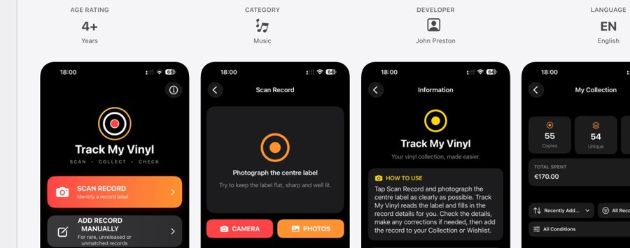 Track My Vinyl app screenshots preview